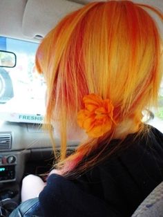 Orange Side Ponytail Hairstyle