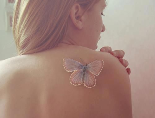 Pretty Pastel Butterfly Tattoo