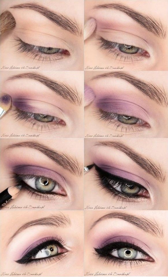 Pretty Pastel Purple Eye Makeup Tutorial with Black Eye Liner