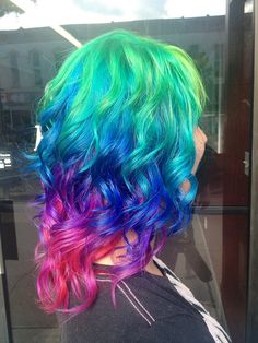 Rainbow Hairstyle for Mid-length Hair
