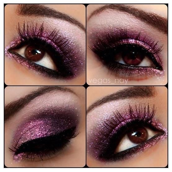 Shimmer Violet Eye Makeup Idea