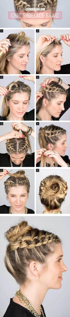 Shoelace Braided Updo Hairstyle Tutorial