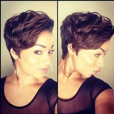 Short Wavy Layered Haircut for African American Women