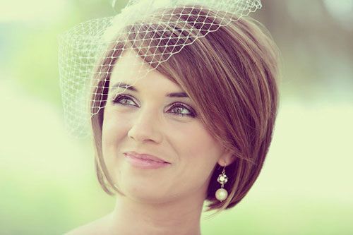 Short Wedding Hairstyle With Veil