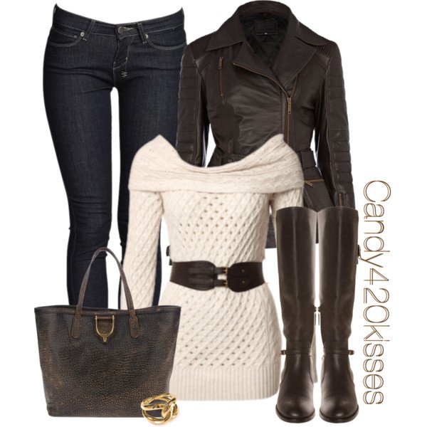 Simple yet Chic Outfit Idea with Leather Jacket