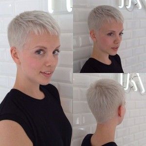 Super Short Platinum Blond Hairstyle