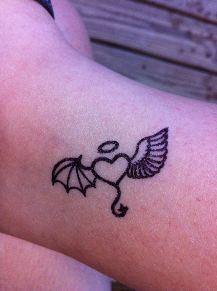 Angel Devil Heart Tattoo