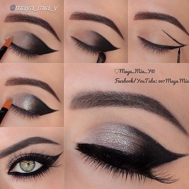 Attractive Silvery Grey Smoky Eye Makeup