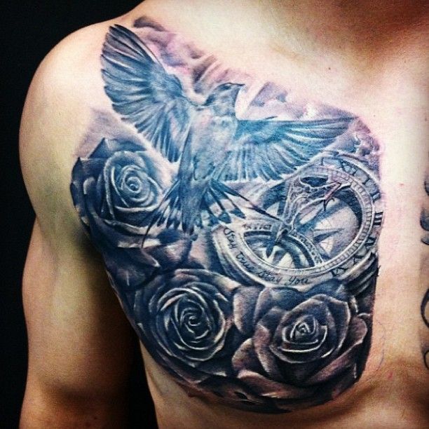 Bird Tattoo on Chest