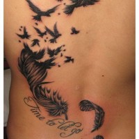 Bird and Feather Tattoo