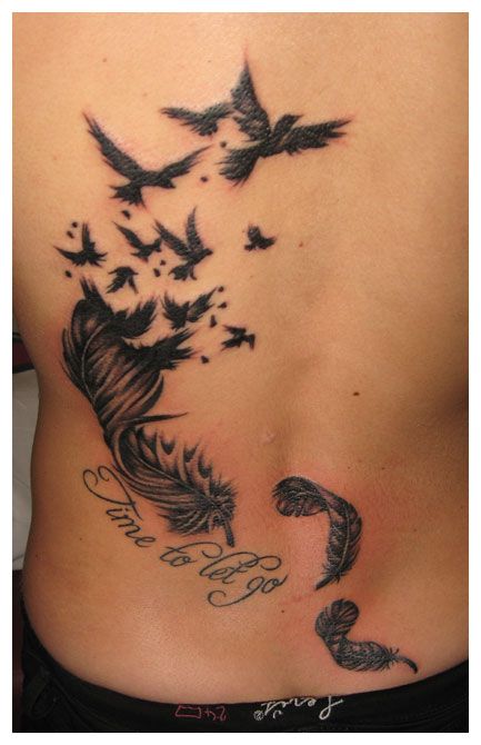 Bird and Feather Tattoo