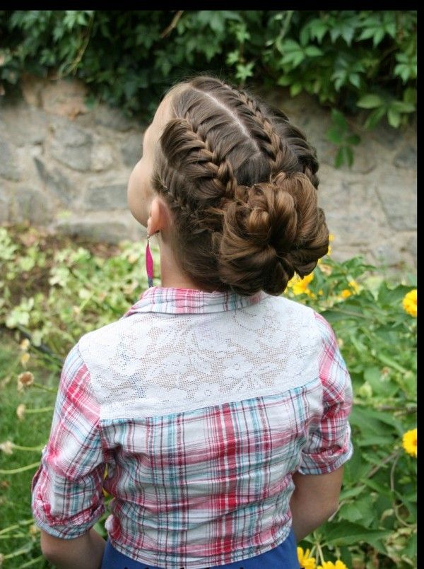 Braided Bun Hairstyle for Little Girls