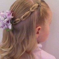 Braided Hairstyle With Flower for Kids