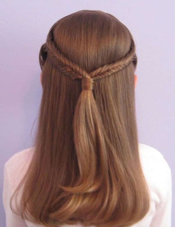 Braided Half Up Hairstyle for Kids