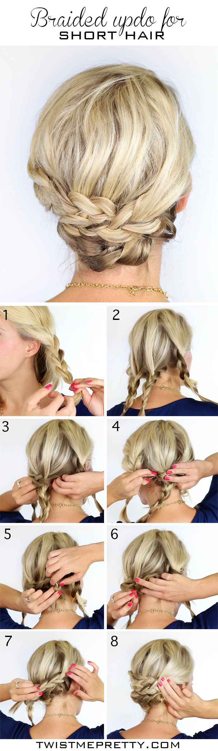 Braided Updo Hairstyle for Short Hair