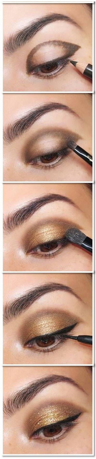 Brown and Gold Eye Shadow