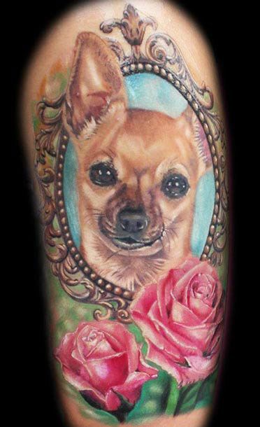 Colored Dog Tattoo