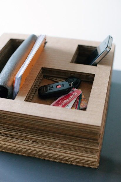 DIY Cardboard Desk Organizer