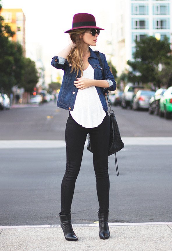 Early Fall Outfit Idea with Denim Jacket