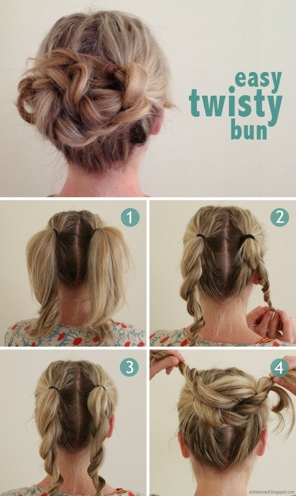 Easy Twisty Bun Tutorial for Long Hair