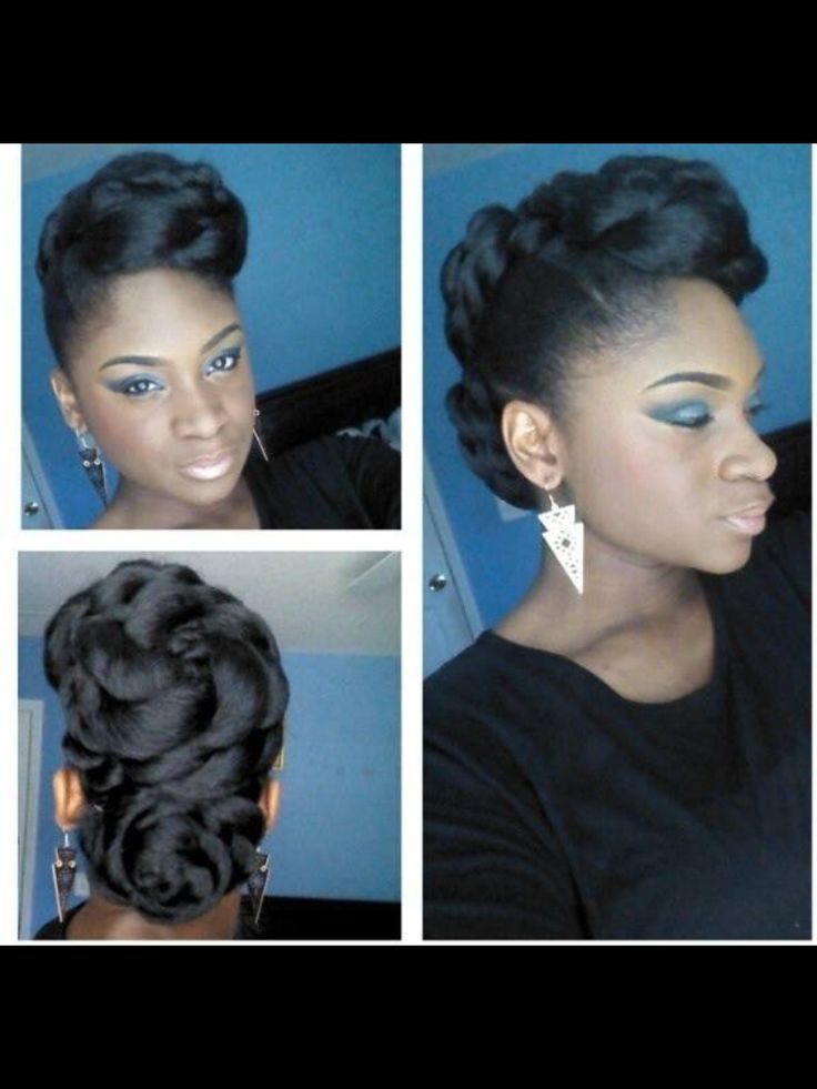 Fauxhawk Black Updo Hairstyle