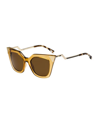 Fendi Iridia Flash Sunglasses with Mirror Lens