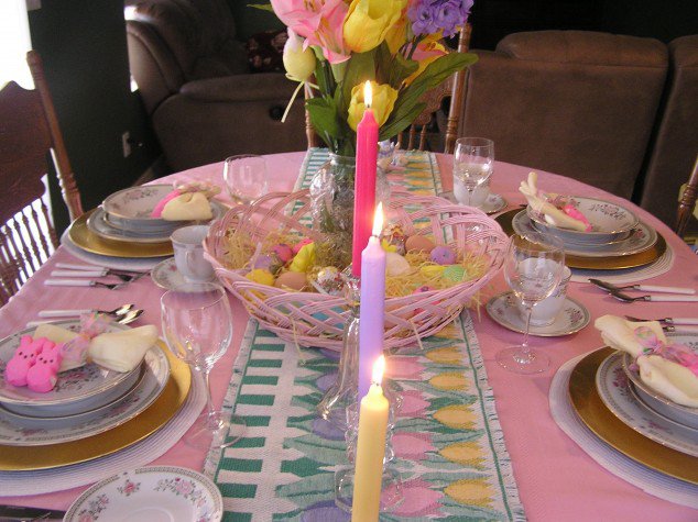 Flowers and Candles for Table Decoration