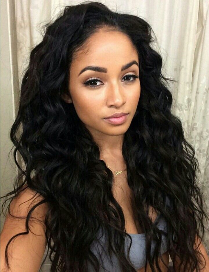 Glamorous Long Curly Wavy Black Hairstyle/Pinterest