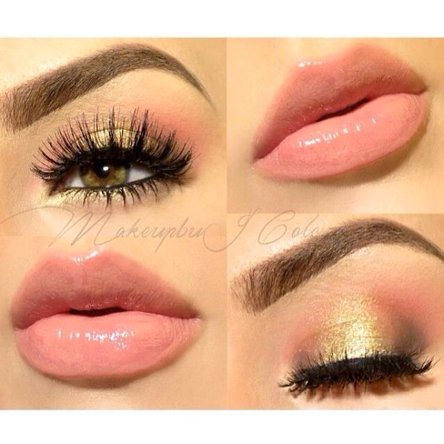 Golden Peach Eyeshadow and Peach Lips