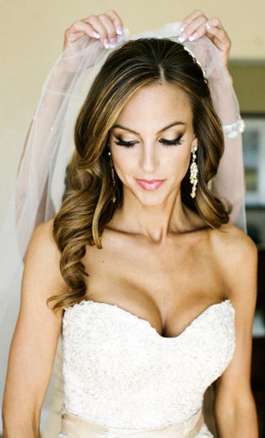 Great Long Curly Wedding Hairstyle