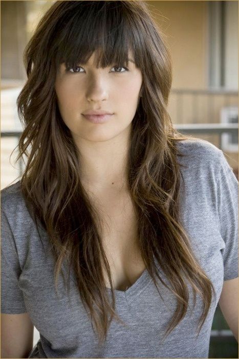 Hairstyle With Bangs and Layers for Brown Hair