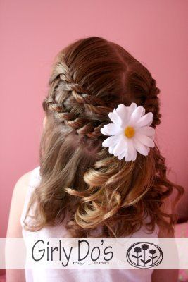 Half Up Braided Hairstyle for Little Girls