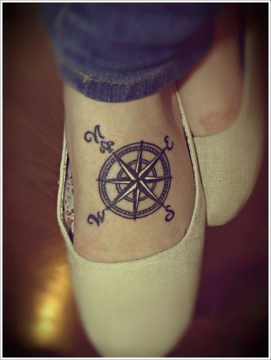 Instep Compass Tattoo