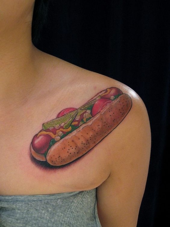 Interesting Hot Dog Tattoo