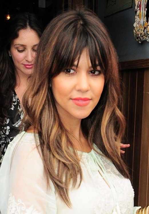 Long Layered Ombre Hairstyle With Bangs