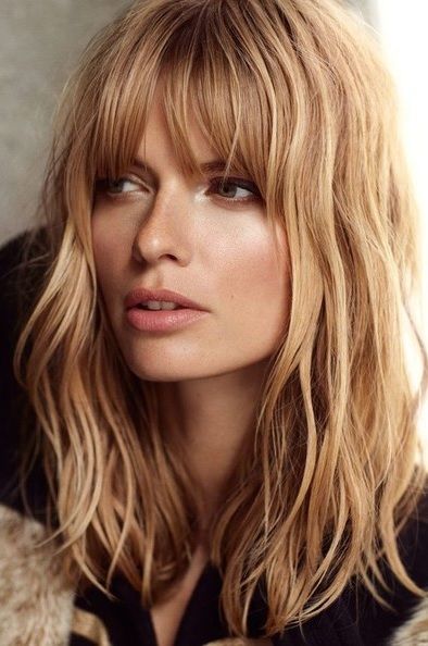 Long Shaggy Hairstyle With Bangs for Blond Hair