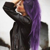 Long Straight Purple Hairstyle