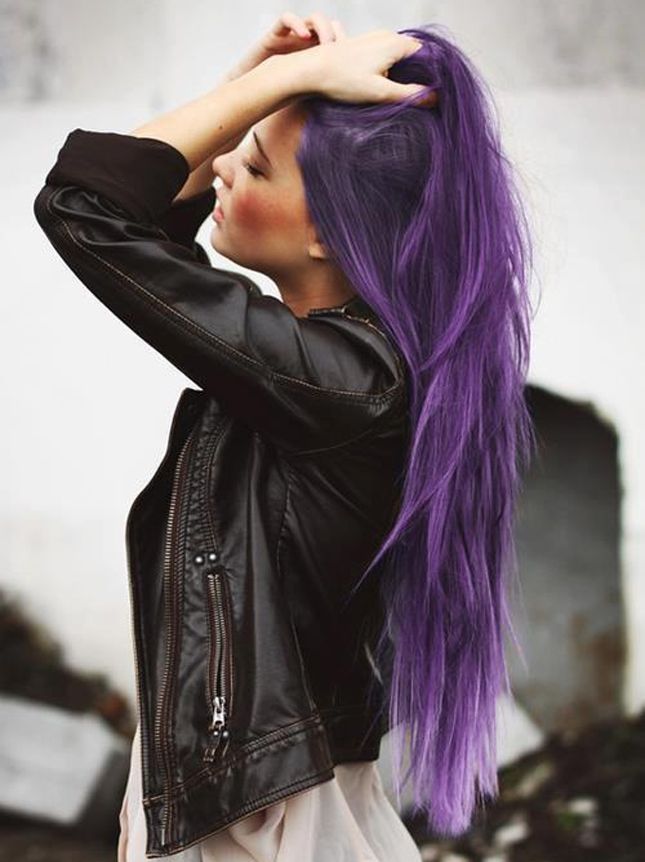 Long Straight Purple Hairstyle