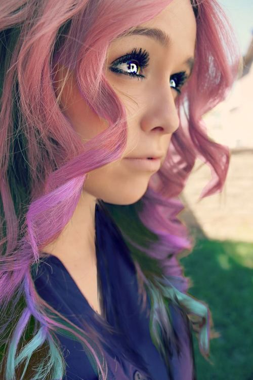Lovely Pink and Purple Colored Hairstyle