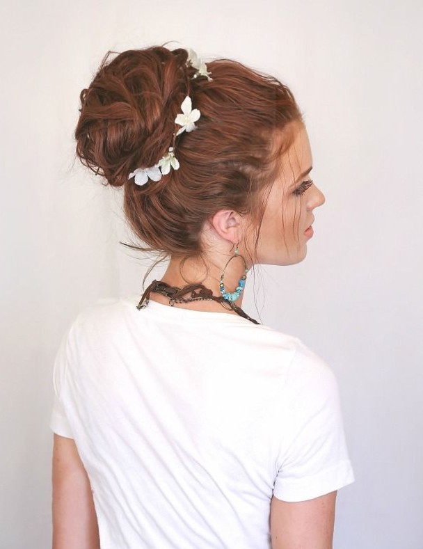 Messy Bun Updo for Wedding