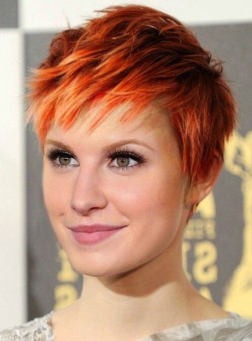 Orange Colored Short Pixie Hairstyle