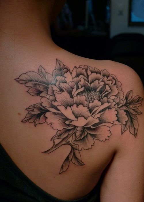 Rose Tattoos On Shoulder Blade