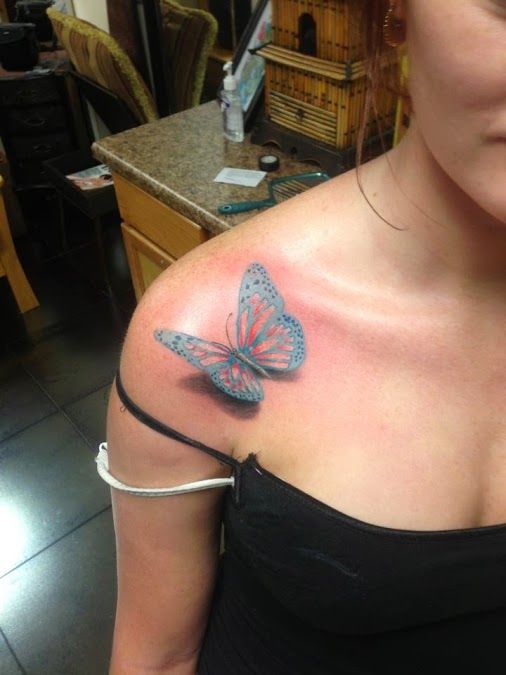 Pretty 3D Butterfly Tattoo