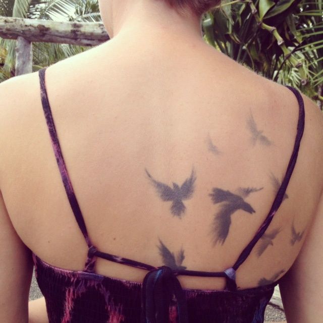 Pretty Bird Tattoo on Back