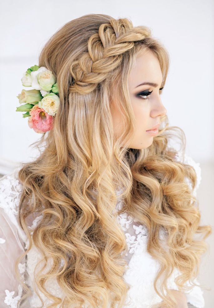 Pretty Bridesmaid Hairstyle With Braids for Long Hair