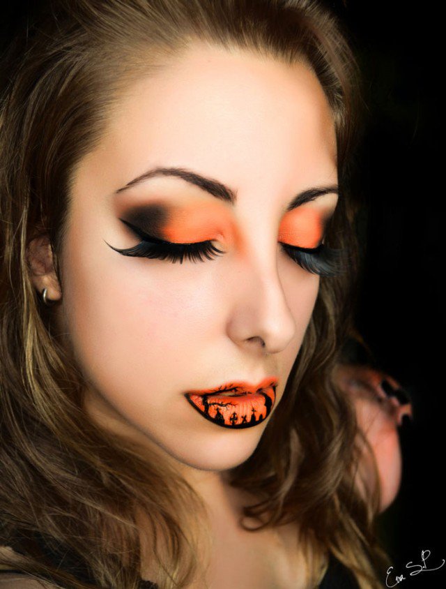 Pumpkin Inspired Makeup Idea for Women