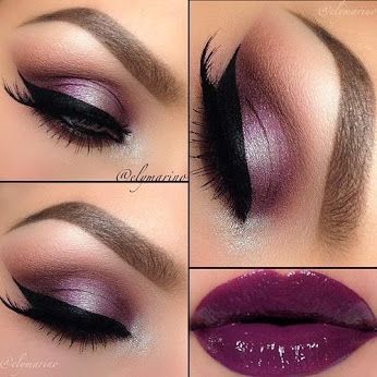 Purple Eye Makeup with Purple Lips