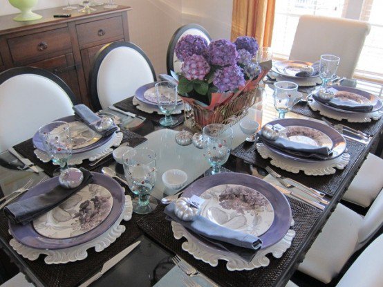 Purple Thanksgiving Table