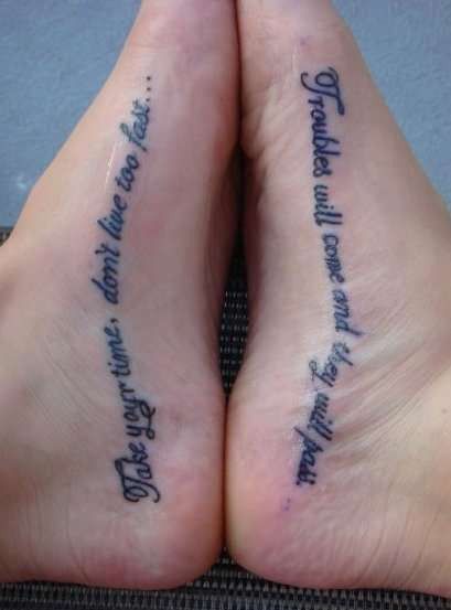 Quote Tattoos on Foot