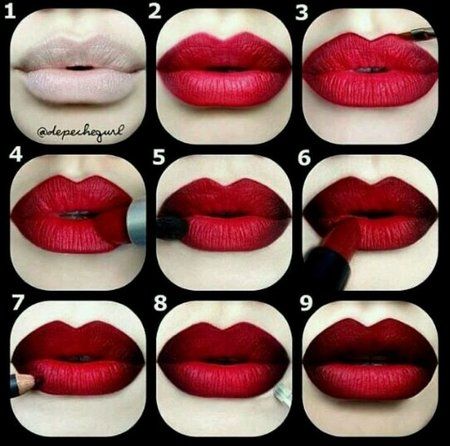 Red and Black Ombre Lips